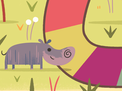 Happy Happy Hippo andrew kolb hippo illustration jungle kolbisneat