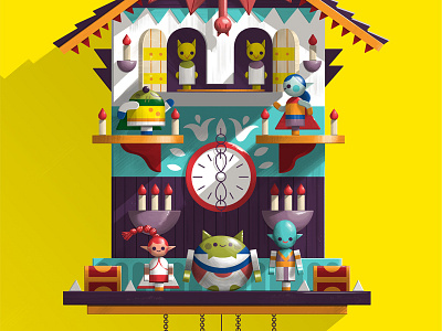 Cuckoo for Chrono Trigger 2 - The Present andrew kolb chrono trigger cuckoo clock illustration kolbisneat snes