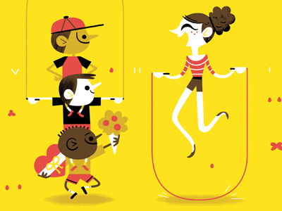 Skipping Rope for Smile Train - Detail andrew kolb illustration kolbisneat smile train will draw for good