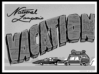 Vacation Sketch 2 andrew kolb illustration kolbisneat mondo national lampoon vacation