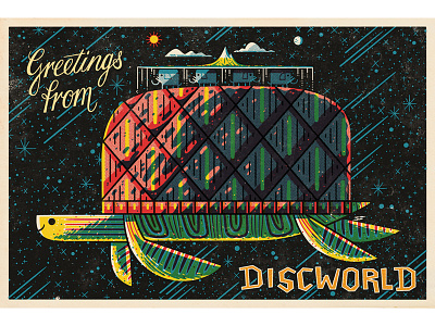 Discworld Post Card andrew kolb discworld iam8bit illustration kolbisneat postcards from space terry pratchett