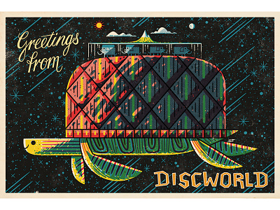 Discworld Post Card andrew kolb discworld iam8bit illustration kolbisneat postcards from space terry pratchett