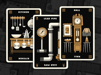Clue Hand 4 andrew kolb board game clue cluedo illustration kolbisneat limited palette personal project