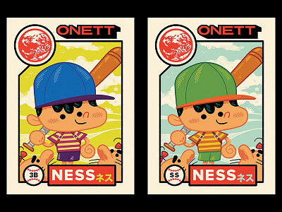 Onett All-Star: 3B & SS andrew kolb baseball earthbound illustration kolbisneat ness nintendo smash bros melee