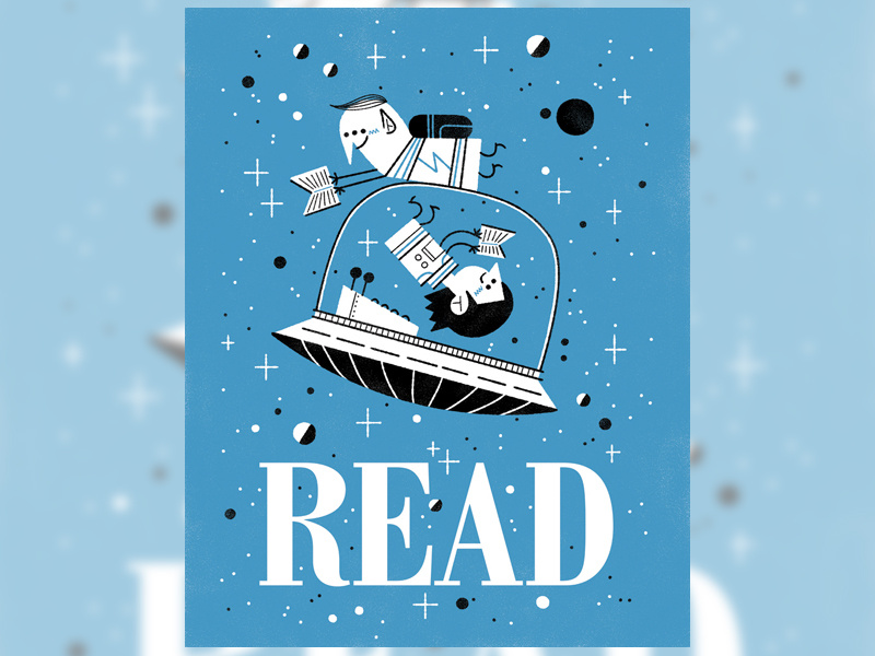 Read Poster 1 andrew kolb kolbisneat illustration poster limited palette reading is rad artists for education