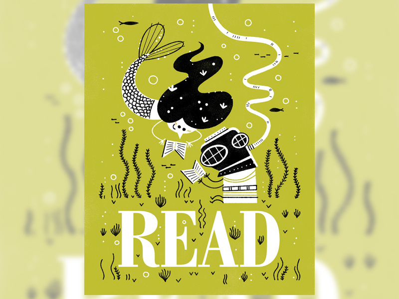 Read Poster 3 andrew kolb kolbisneat illustration poster limited palette reading is rad artists for education