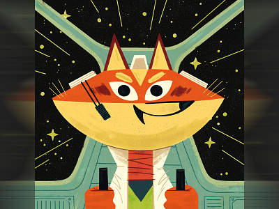 Fox andrew kolb barrel roll illustration kolbisneat nintendo planet pulp star fox