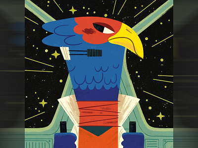 Falco andrew kolb barrel roll illustration kolbisneat nintendo planet pulp star fox