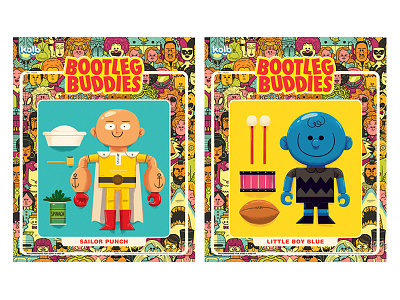 Bootleg Buddies 3 & 4 andrew kolb bootleg buddies bootleg toy illustration kolbisneat