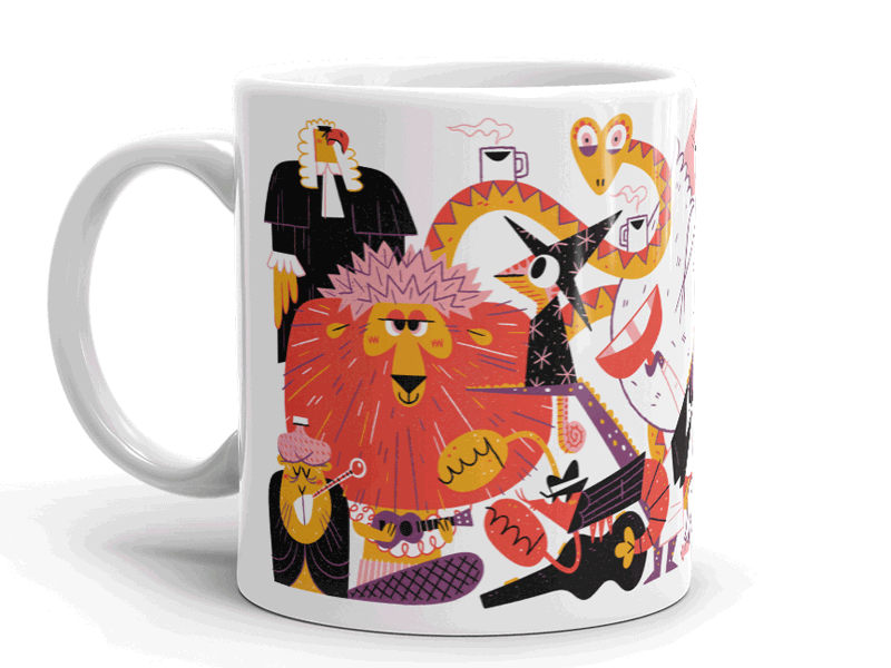 Rhyme Time Mug andrew kolb illustration kolbisneat limited color limited palette mug rhyme time rhyming