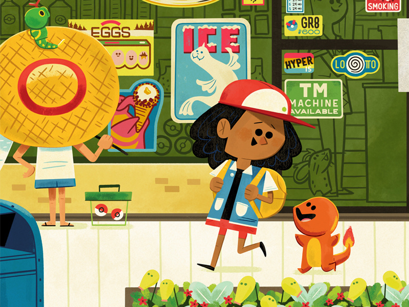 General Store Crop andrew kolb kolbisneat illustration convenience store corner store caterpie charmander nintendo pokemon