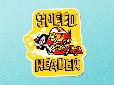Speed Reader Sticker andrew kolb illustration kolbisneat limited colour limited palette speed reader sticker