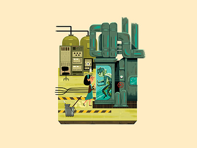 Tiny Government Facility andrew kolb guillermo del toro illustration kolbisneat miniature the shape of water