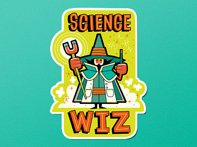 Science Wiz andrew kolb illustration kolbisneat math science sticker wizard