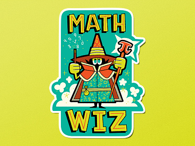Math Wiz andrew kolb illustration kolbisneat math science sticker wizard