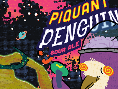 Space + Penguin = Beer beer design illustration packaging