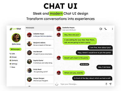 Chat UI Dashboard - Chat UI Design chat communication dashboard interactive intuitive messaging modern sleek ui design user friendly user interface ux