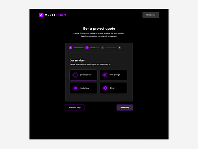 Multi Step Form Dark - Multi Form