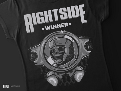 RIGHTSIDE | T-shirt Illustration app design apparel box champion illustraion mma print skull sports design tshirt tshirt art tshirt design winner