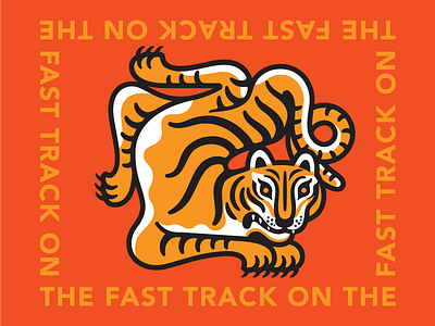 On the Fast Track apparel branding design illustration logo print tiger tiger mascot vector