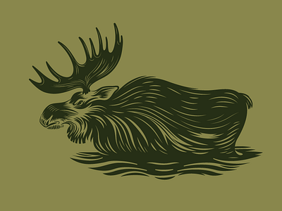 Moose Xing apparel moose. illustration print