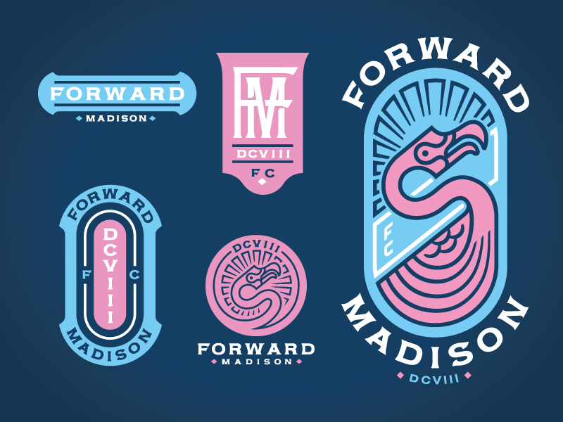 Forward FC monogram flamingo illustration soccer