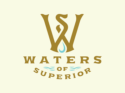 Waters of Superior brand and identity branding design logo monogram water