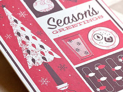 Season's Greetings? christmas illustration screen print cards