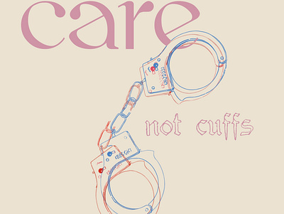 care not cuffs design graphic design harm reduction illustration logo procreate text typography