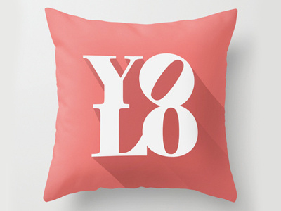 YOLO color elephant flat font inspiration life love pillow typography vector white yolo