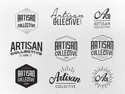 Artisan Collective black grunge logo retro type typography vintage white