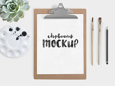 Clipboard Mockup brush calligraphy clipboard draw hand lettering mockup paint pencil print watercolor writing