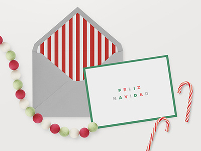 Feliz Navidad candy cane card christmas greeting holiday invitation mockup ornament shower wedding xmas