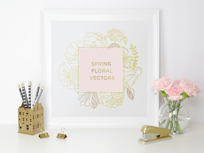 Spring Floral Vectors event floral flowers garden illustration invitation party rose spring tulip vector wedding