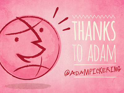 Thanks adam ball dribbble pink thanks thankyou vintage