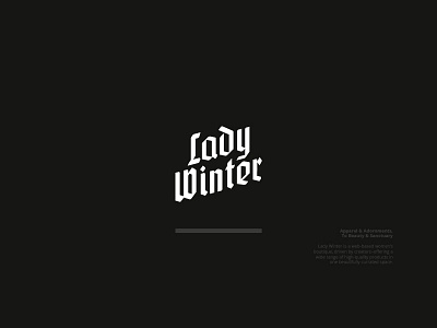 Lady Winter – WIP.01 branding design icon lettering logo type typogaphy vector wip