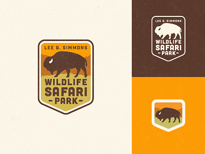 Wildlife Safari Park logo animals badge bison branding logo safari park