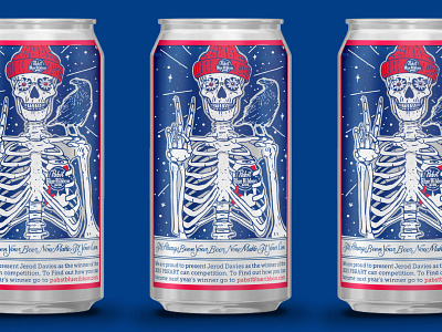 Pabst Blue Ribbon Package Design beer label hipster package design pbr skeleton