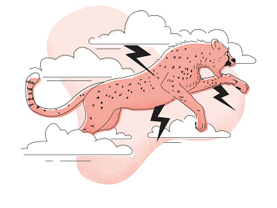 Thunder Cat cat cheetah clouds illustration lightning texture thunder
