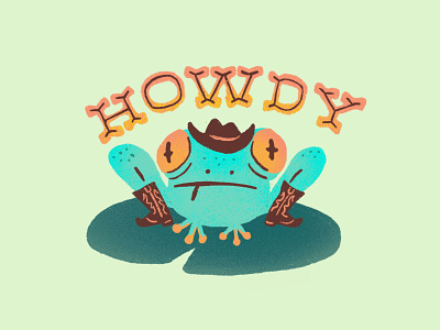 Boot Scootin' Frog animal boots cowboy frog hat howdy illustration lettering