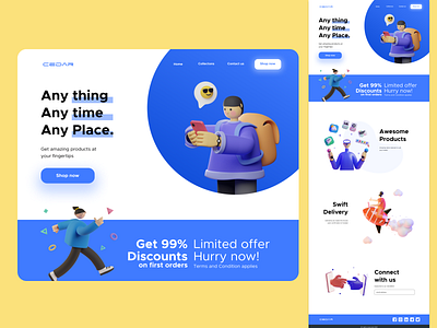 Digital Agency Landing Page Design app design designagency digitalagency illustration landingpage minimal ui uidesigns uiuxdesign ux