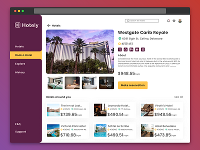 Hotel Booking Web App app design minimal ui ux web