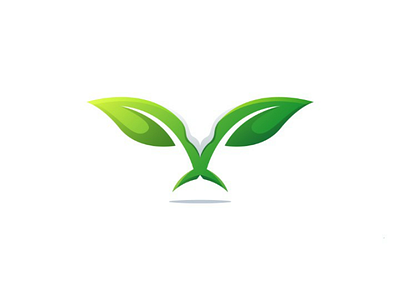 Leaf Bird logo branding bird leaf healthy