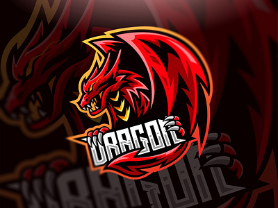 Red Dragon esport logo competition dragon esport gaming graphicdesign illustrator logo logoanimal red team