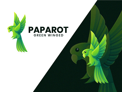 Green Parrot bird branding gradient design graphicdesign green illustration logo logoanimal logotype parrot