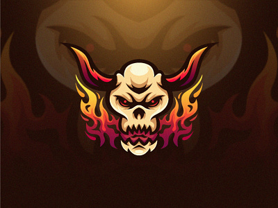 Fire Skull branding design esport fire gamers gaming gradient design graphicdesign logo logotype skull team