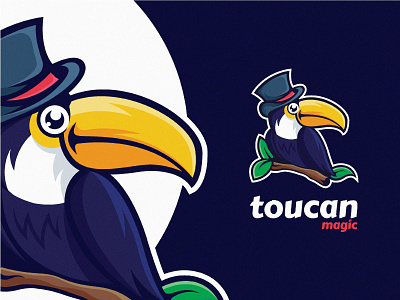 Toucan magic bird branding design graphicdesign hat logo logoanimal magic toucan wildlife