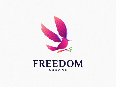 Freedom Bird bird branding design dove gradient design graphicdesign illustration logo logoanimal logotype survive wild