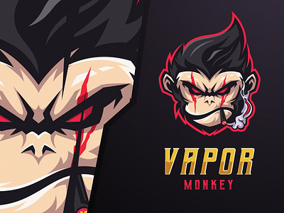 Vapor Monkey branding design gaming graphicdesign illustration logo logoanimal logotype marijuana mascot monkey vapor vector