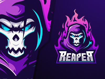 Reaper branding fire gamers gaming graphicdesign logo logodesign logotype magic reaper skull witch